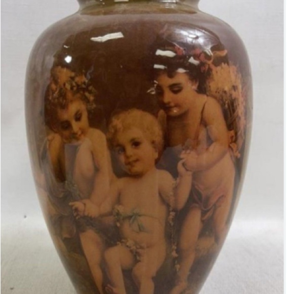 Vintage Enesco neutral angel Cherub Vase